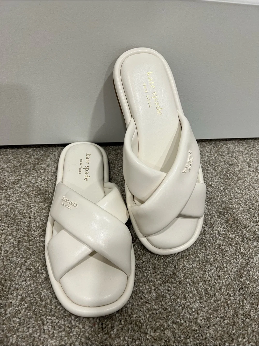 Kate Spade White Rio Slide Sandals